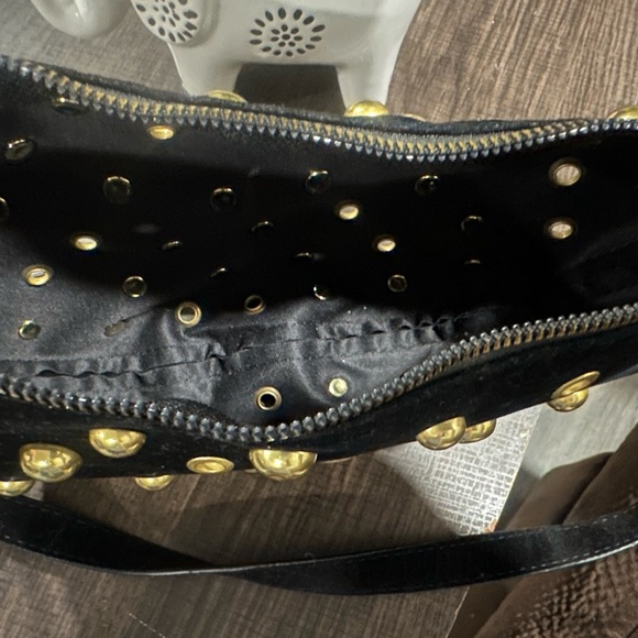 SHEIN Black Crescent Shoulder Bag with Gold Studs - Picture 8 of 10